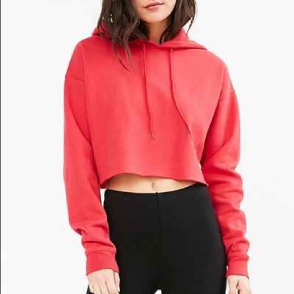 Urban Outfitters Out From Under Red Cropped Hoodie Sweatshirt - Picture 2 of 5
